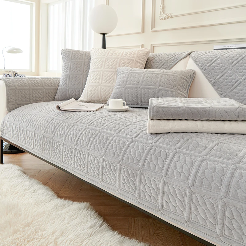 

1pc Nordic Thicken Sofa Towel Solid Color Non-Slip Sofa Slipcovers Couch Cover Removable Sofa Mat L Shape Sofa Cushion for Home