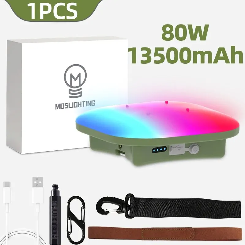 ตัวเลือกสินค้า ไฟอัจฉริยะชาร์จได้แคมป์ปิ้ง 13500mAh ซิงค์เพลงแสง RGB