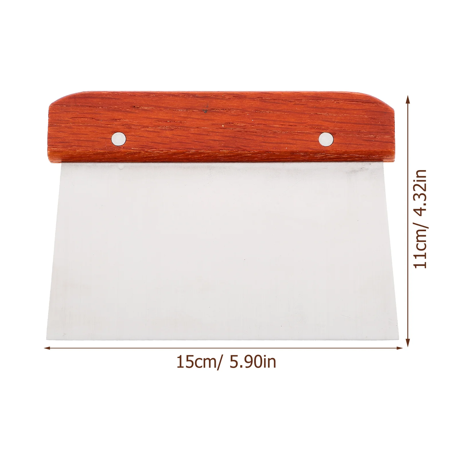 Stainless Steel Wood Handle Dough Scraper Portable Dough Kitchen Supply Pastry Tool Bake Accessory Pizza Utensil