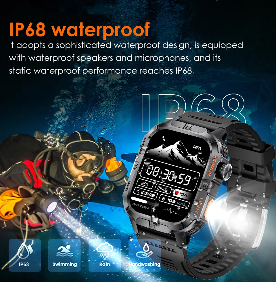 Professionelle Outdoor Gps Smartwatch Mit Kompass Und Bluetooth_voghion.com