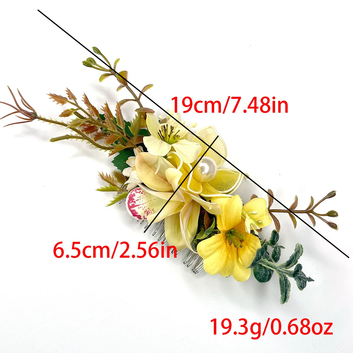Flower Hair Comb for Bridal Elegant Updo Hair Ornaments Wedding Floral Flower Leaf Comb Brides Accessories Headwear