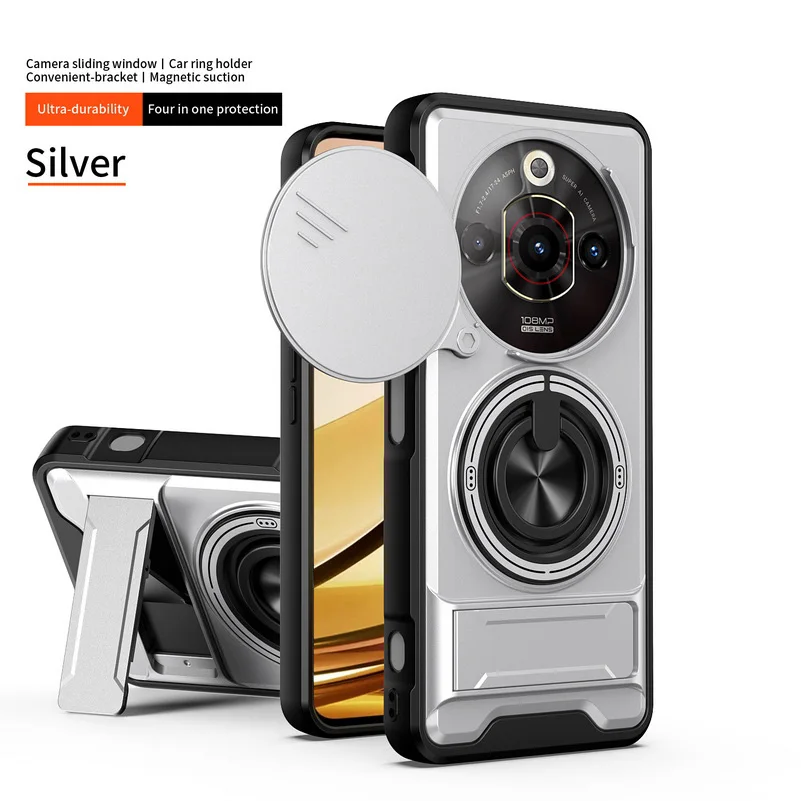 Dual-Function Ring Grip with Built-in Magnetic Car Holder Phone Case