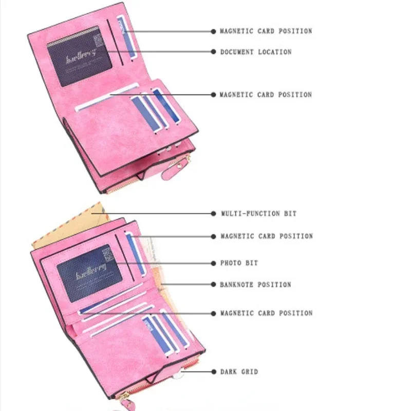 2024 Leather Women Wallet Hasp Small and Slim Coin Pocket Purse Women Wallets Cards Holders Luxury Brand Wallets Designer Purse 4