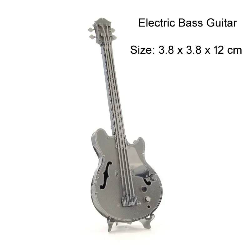 Mini 3D Metall Puzzle Musical Instrument Set Trommel Bass Klavier Elektrische Gitarre Modell DIY Handgemachte Spielzeug Für Kind Erwachsene Puzzles