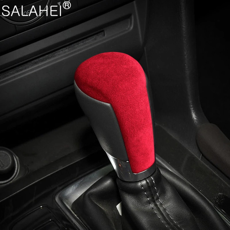 

Suede Car Gear Shift Knob Cover Non-Slip Grip Handle Shell For Mazda Angkeira Atenza CX-3 CX4 CX-5 CX-8 Car Interior Accessories