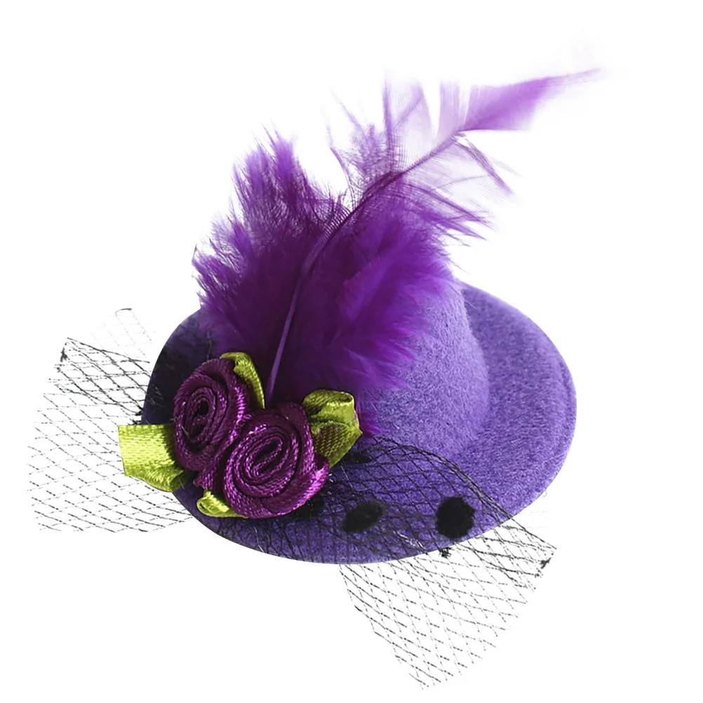 

12pcs Gauze Homburg Hairpins Mini Flower Hair Clip Party Headwear Feast Headdress for Bridal Women Ladies (Purple, Black, Rosy,