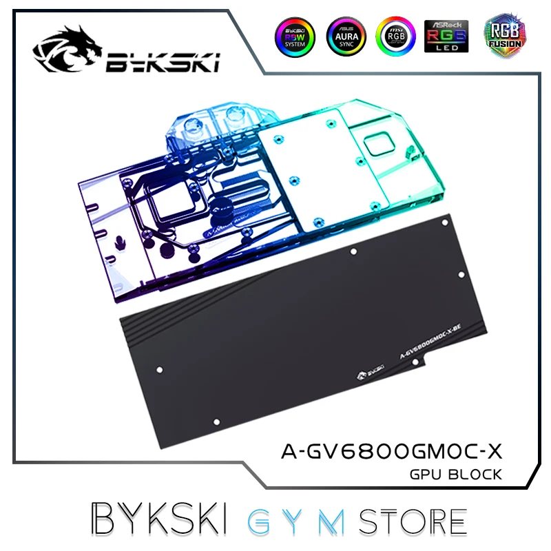 Bykski Gpu Water Block Per Gigabyte Rx 6800 Gaming Oc Scheda Grafica Di Raffreddamento, Vga Rame Cooler Rgb M/B Sync A-Gv6800Gmoc-X