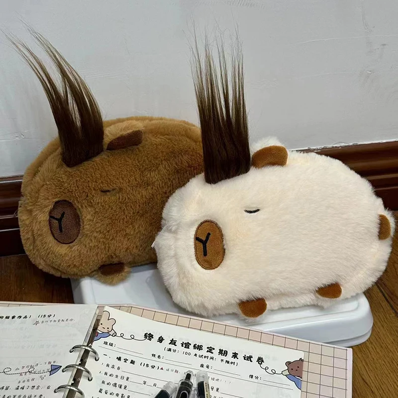 창의적인 Capibala 펜 가방, 대용량 문구 상자 보관 가방, 학생 연필 가방, 다층 연필 케이스, 높은 외관