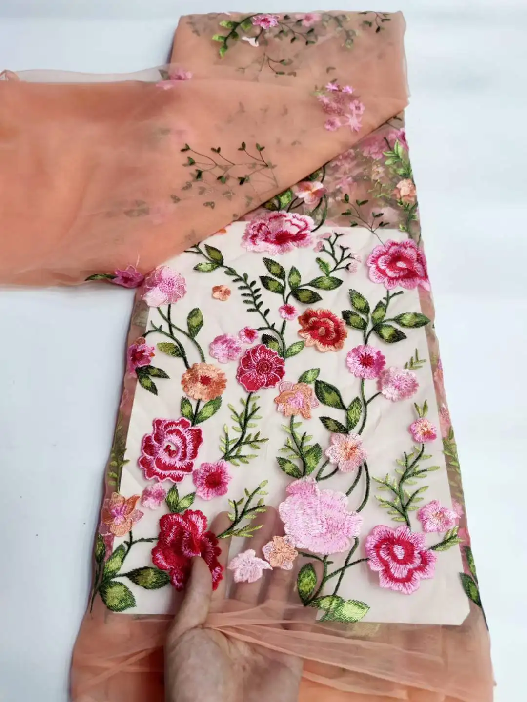 African Mesh Lace Fabric High Quality Nigerian Tulle Lace French Net With Flower For Dress
