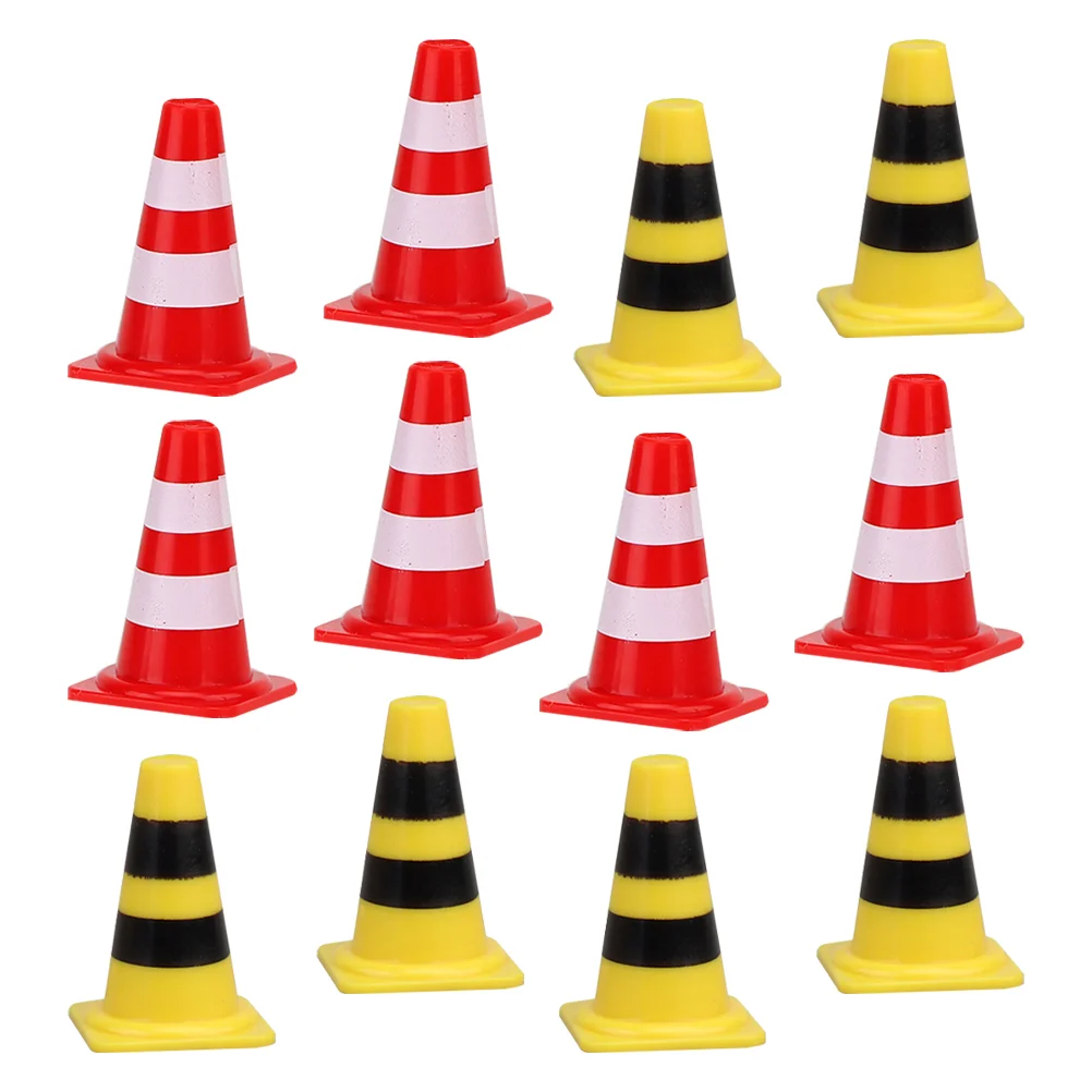 Traffic Cones Mini Road Conesign Signs Construction Roadblock Miniature S Safety Street Model Play Training Kids Parking