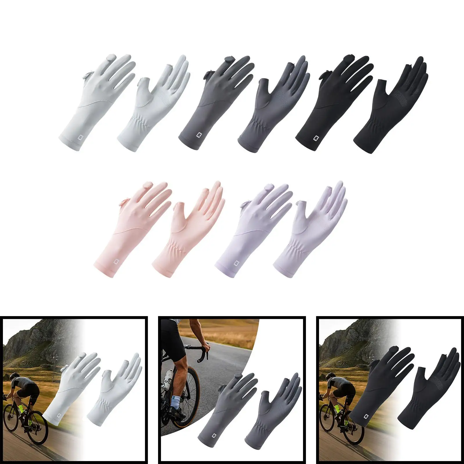 Sun Protection Gloves for Women Sunblock Gloves Summer Non Slip Extended Wrist Driving Gloves for Cycling Outdoor Activities