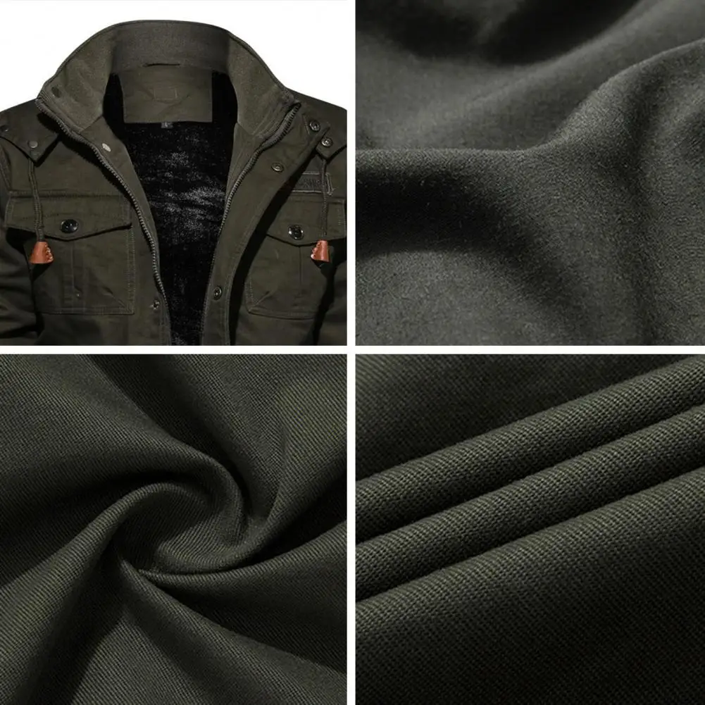 Winter Jackets Men's Hooded Plush Coat Thickened Plush Inner Oversize Tactical Cotton Coats Keep Warm Work Jacket Male Clothing