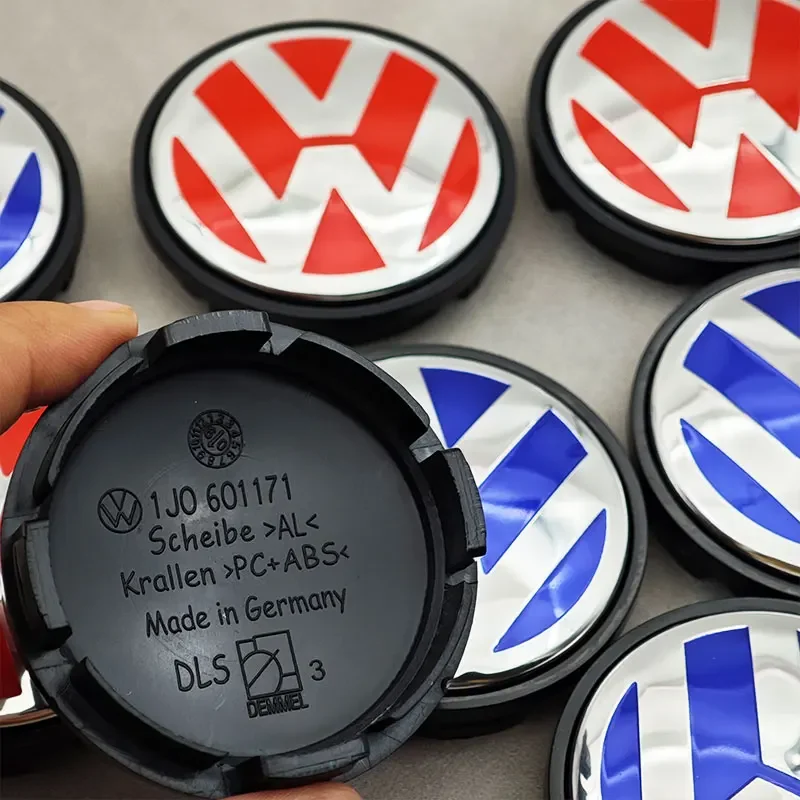 폭스바겐 제타 MK5 골프용 4개 56mm 블루 레드 자동차 휠 센터 캡 림 허브 캡 (폭스바겐 골프 제타 보라 폴로 S용)