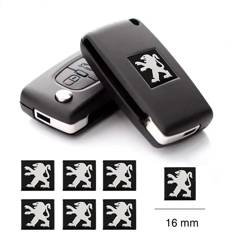 Car Remote Key Sticker Car Remote Key Sticker Aluminum Emblem Decoration Decal For Peugeot 206 207 308 307 208 107 508 301 406 607 106 407 205 3008 408