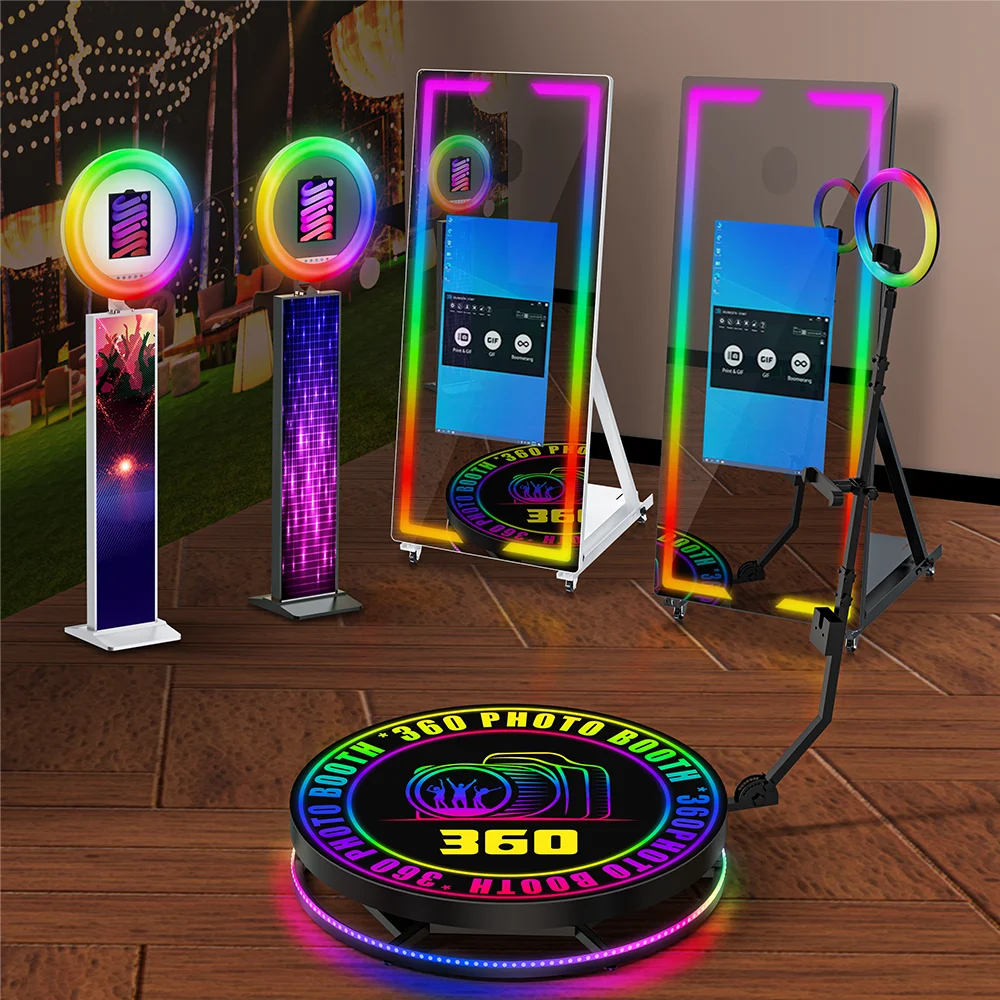 렌탈 파티 웨딩 360 사진 부스 자동 회전 카메라, 360 사진 부스 비행 케이스, 100cm 360 비디오 부스 회전 기계