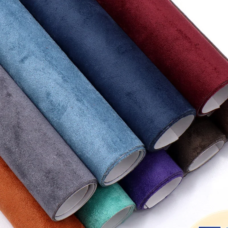 Self-Adhesive Faux Suede PU Leather Fabric for Furniture and Interior Design