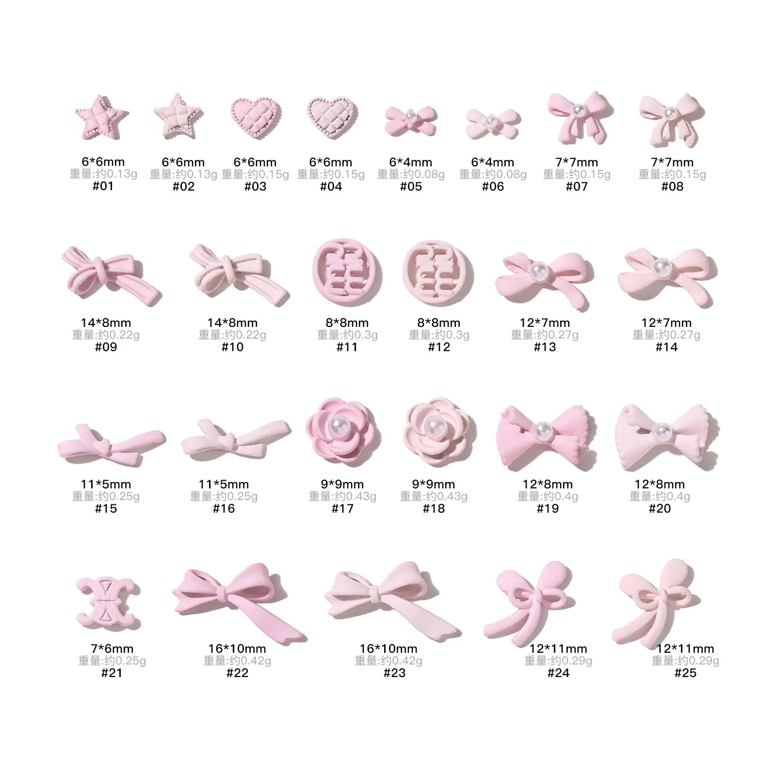 10PCS Pink Ribbon Alloy Bow Parts Nail Charms Mix-Style 3D Bowknot Nail Art Rhinestone Jewelry for DIY Manicure Decoration 4