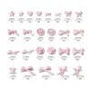 10PCS Pink Ribbon Alloy Bow Parts Nail Charms Mix-Style 3D Bowknot Nail Art Rhinestone Jewelry for DIY Manicure Decoration 4