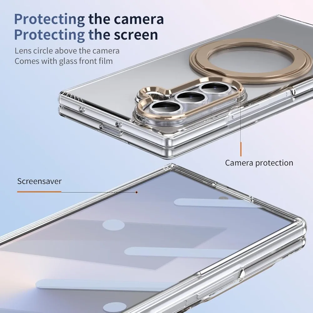 360 Rotating Magnetic Case with Magsafe Compatibility and Glass Front Film