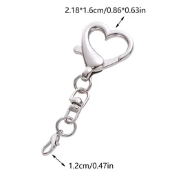 10 - Piece Silver Alloy Heart Clasp Set - Versatile Keychain, Pendant, or Everyday Decoration (Silver)