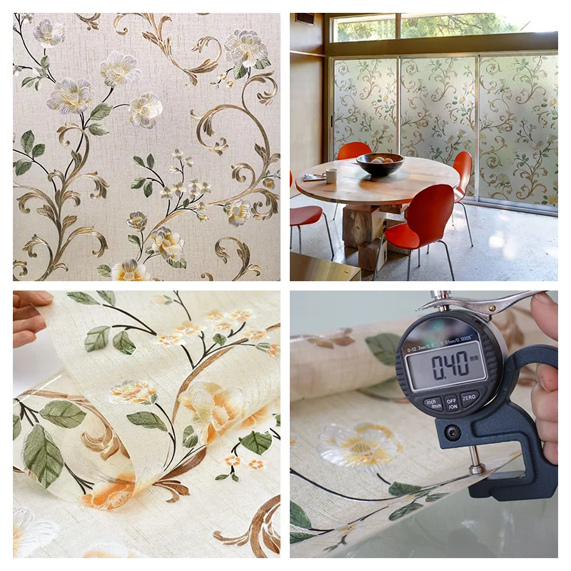 Película para ventanas Magnolia con adherencia estática, control de calor, protección de la privacidad, envío directo, película de vidrio extraíble reutilizable, decoración del hogar