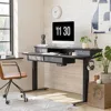 Sturdy Height Adjustable Electric Standing Desk with Drawers, Stand Up Table with Large Storage Shelf, Sit Stand Desk, Black Top 2