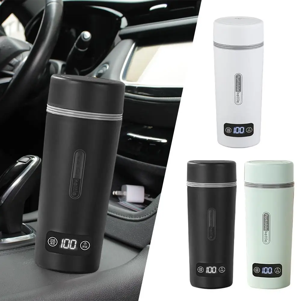

Electric Cup 12V/24V Mini Portable Water Kettle Car Electric For Travel Stainless Steel Tea Coffee Water Keep Warm K5P4