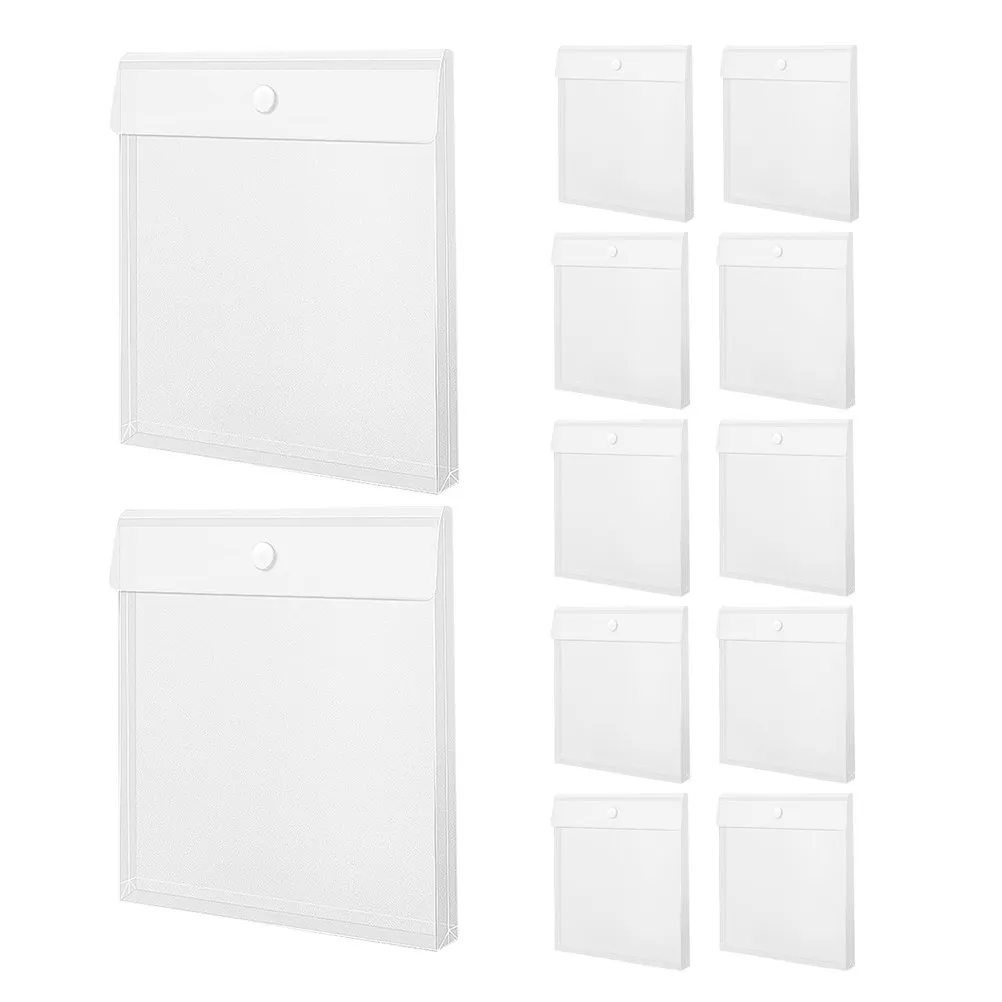 12Pcs 스크랩북 종이 비닐 사진 문서 공예 종이 정리 폴더에 대 한 방수 투명 플라스틱 파일 가방