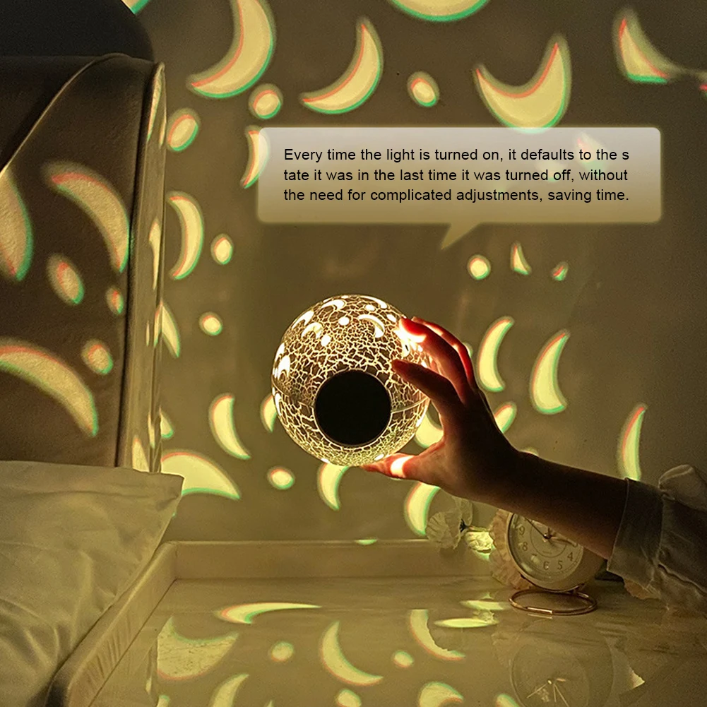Shadow Atmosphere Lamp Touch Control Projector Night Light Rechargeable Cute Small Table Lamp Gift for Boys Girls 3