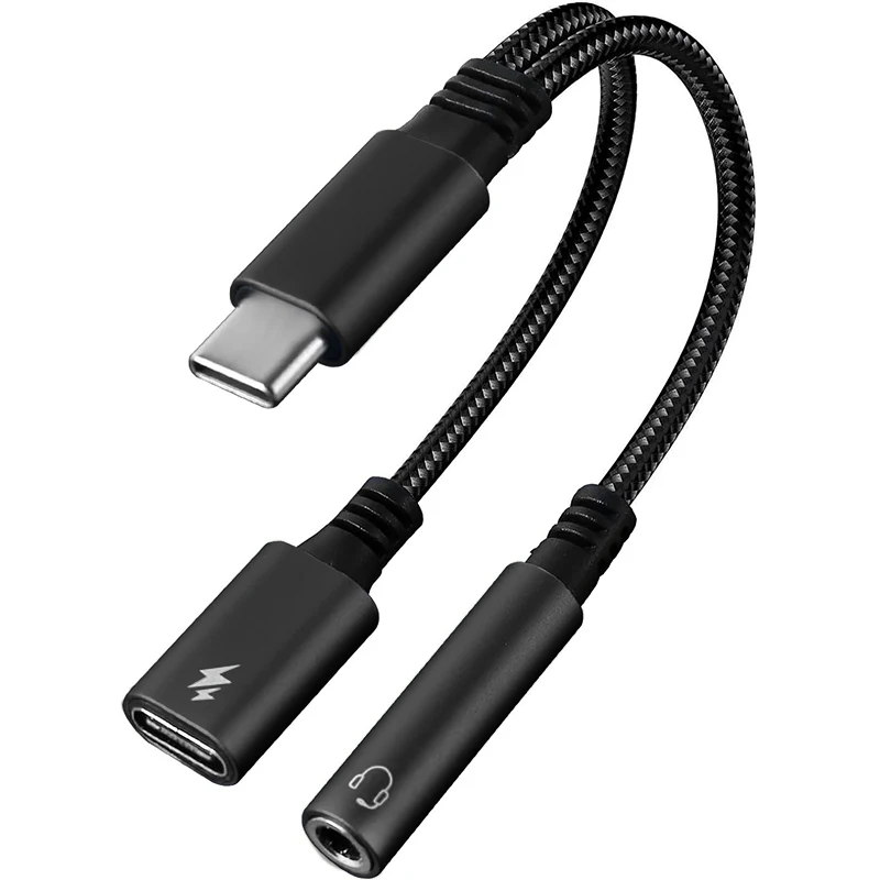 USB To 3.5mm Adapter Type C To 3.5mm Adapter Type C Aux Adapter Type C Adapter Type C To Aux Adapter Audio Earphone Converter Audio Headphone Adapter 3.5mm Audio Adapter Type C 2 in 1 USB C To 3.5mm and PD Fast Charging Jack Audio Sound Card For Iphone 15 15Pro 15Pro Max