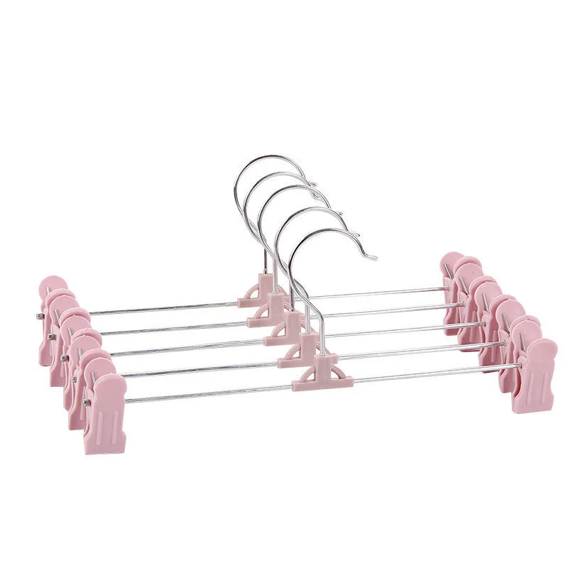 

Skirt Hangers with Adjustment Plastic Grip, Plastic Multifunctional Anti Skid Pant Hangers Durable Space Saving
