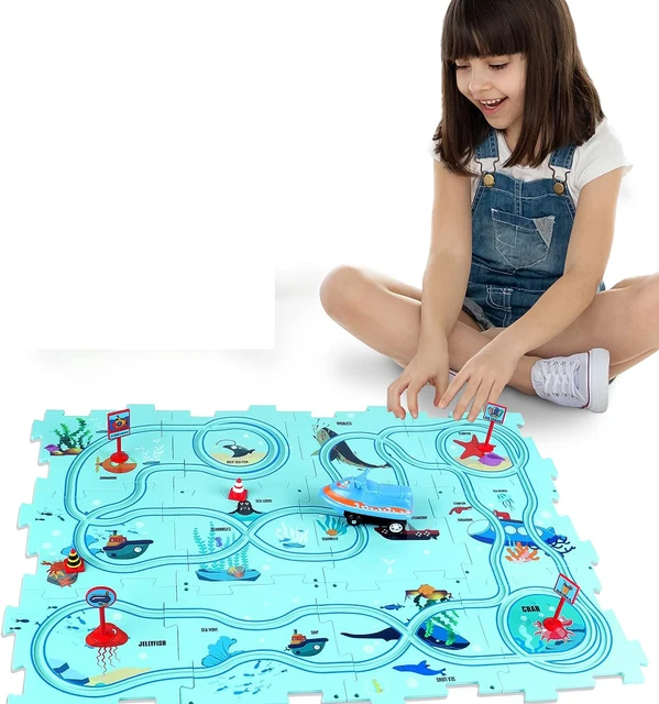 Jeu de société logique pour enfants, jouets de puzzle, piste de voiture de  course, rail à sous, jouets pour enfants, Monetssori dos - AliExpress