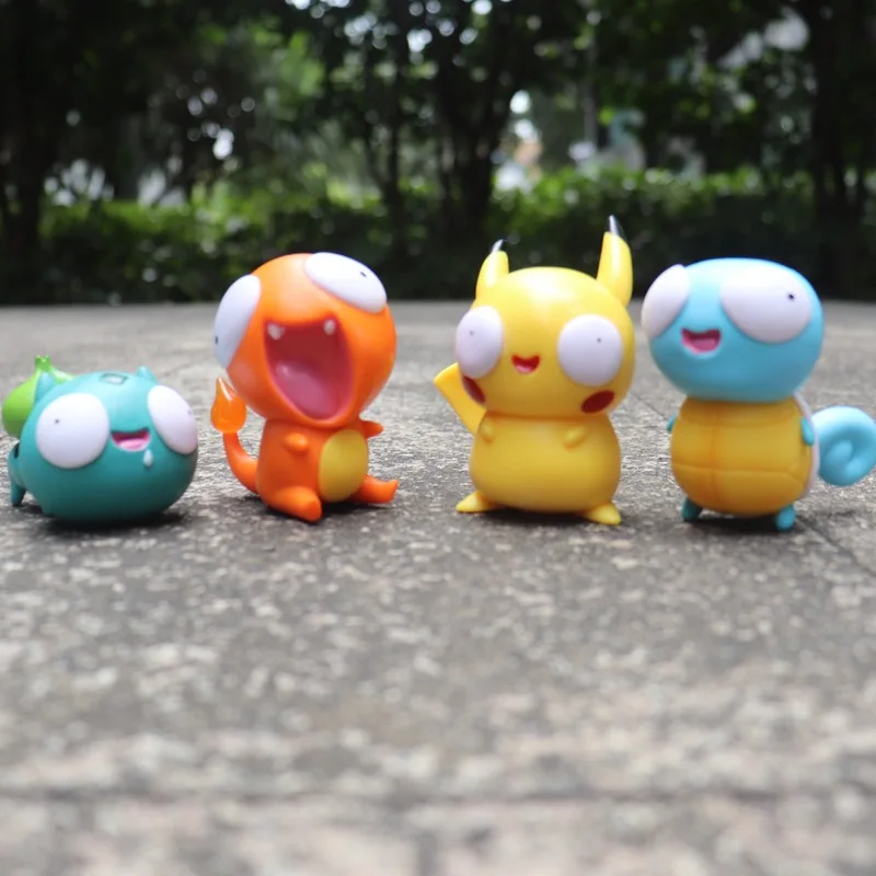 

Pokemon Fool Stupid Pikachu Bulbasaur Charmander Squirtle Cute Figure Collection Model Toys