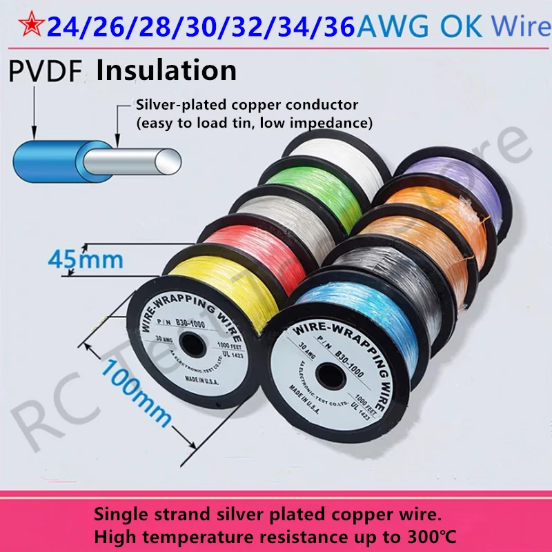 24AWG 26AWG 28 AWG 30AWG 32AWG 34AWG 36AWG Silver-Plated Oxygen-Free ...