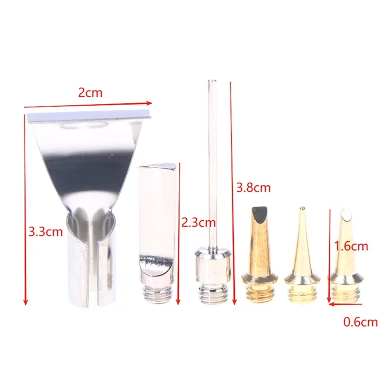 5/6Pcs Replacement Copper Tips Nozzle Kit For Hs-1115K / Mt-100 Aerated Flame Butane Gas Soldering Iron Cordless Welding Tool