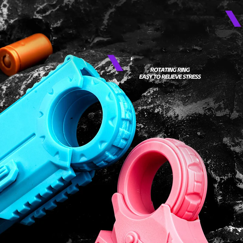 Antistress Fidget Toys Upgrade Finger Ring Spinner Mini Throwing Shell Gun Toy For Kids Adults Stress Relief Gift