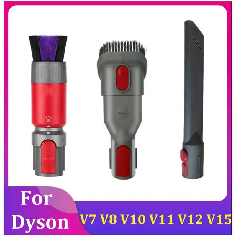 

Для пылесоса Dyson V7 V8 V10 V11 V12 V15, мягкая щетка без следов для удаления пыли, 2 в 1, плоская всасывающая головка, аксессуары