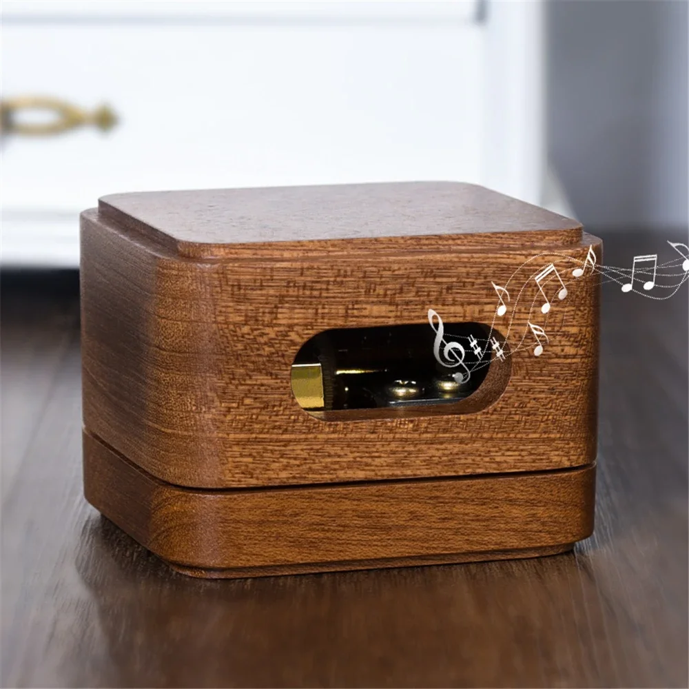 Wooden Music Box 18 Tones Sapele Musical Box Game Theme Song Tori No Uta City in The Sky Birthday Present Children's Day Gifts 5