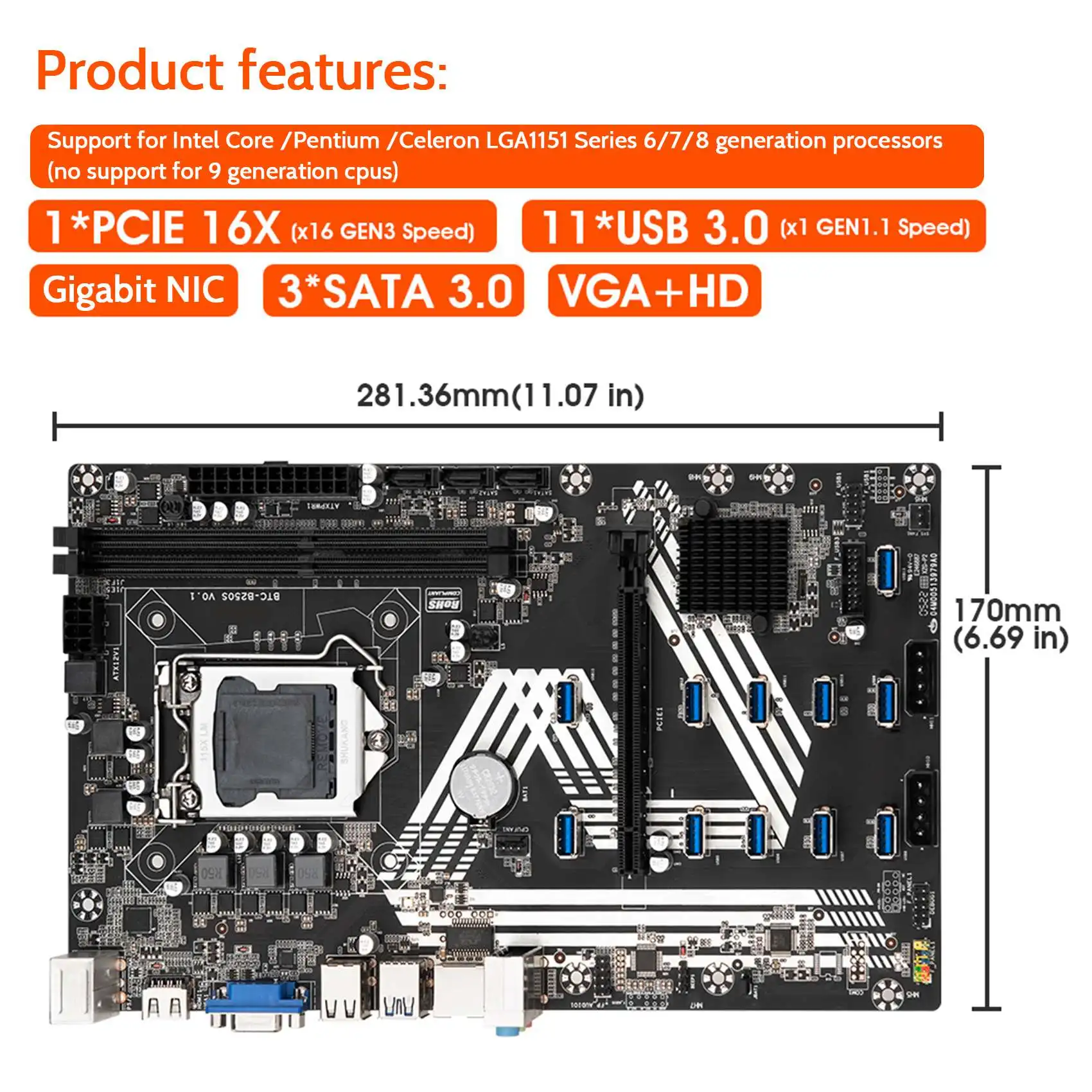 B250S ̴  + G3930 CPU + ġ ̺ + SATA ̺, LGA1151 11XUSB3.0 + 1XPCIE 16X  DDR4 ETH ̳ 
