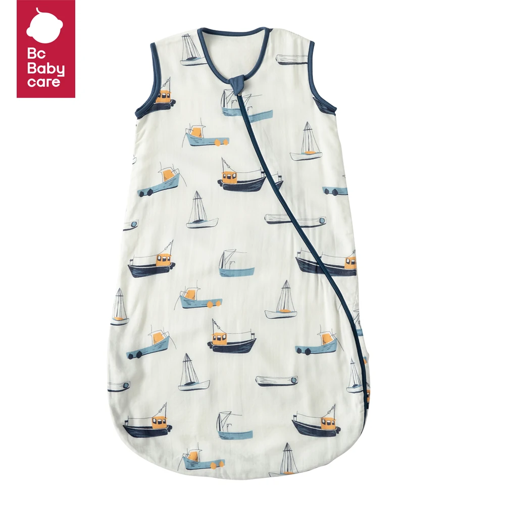 

Bc Babycare Baby Soft Muslin Cotton Swaddle Blanket Wrap Sleeveless Buckle Wide Hem Sleeping Bag Animal Print Newborn Sleep Sack