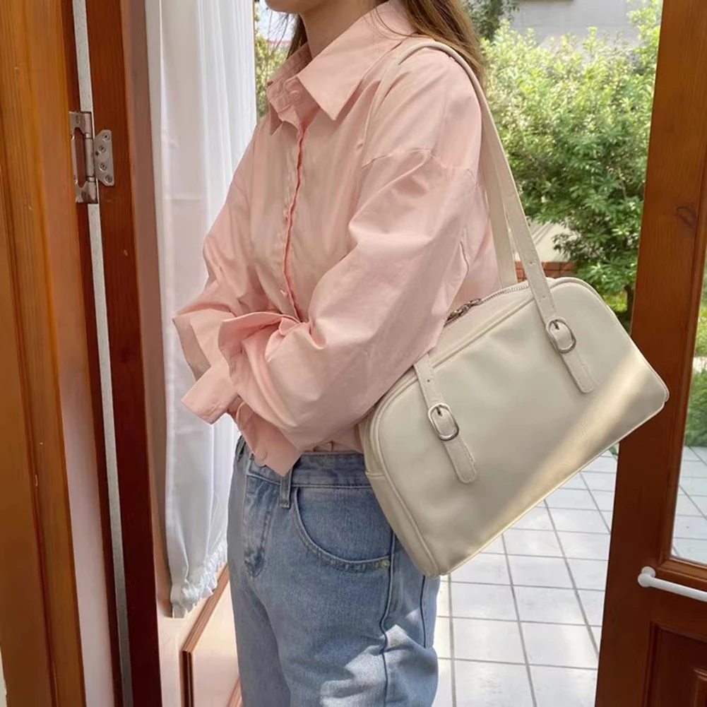 Women PU Leather Shoulder Armpit Bag Y2k Girls Chic Hobo Bag Brand Handbags Purse Luxury Top Handle Tote Bag 2023 Women's Bags