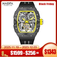 Haofa Tourbillon Watch Man Automatic Movement Mechanical Tourbillon Turbine Men's Watch Double-Spring Drive Sport Skeleton 1922