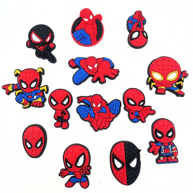 Single Sale 1pcs Spiderman PVC DIY Shoe Crocs Decorations Charms