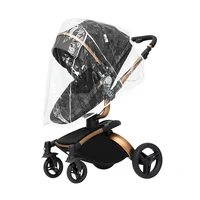 Poussette de luxe 3 en 1 en cuir PU, poussette multifonctionnelle à quatre roues pour bébé nouveau-né, voiture 360 ° 6