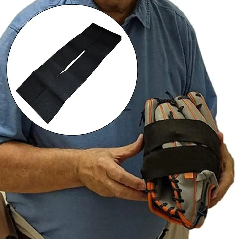 Elastic Baseball Glove Wrap Adjustable Black Softball Glove Fastener Tape Mitt Shaper Durable Baseball Strap