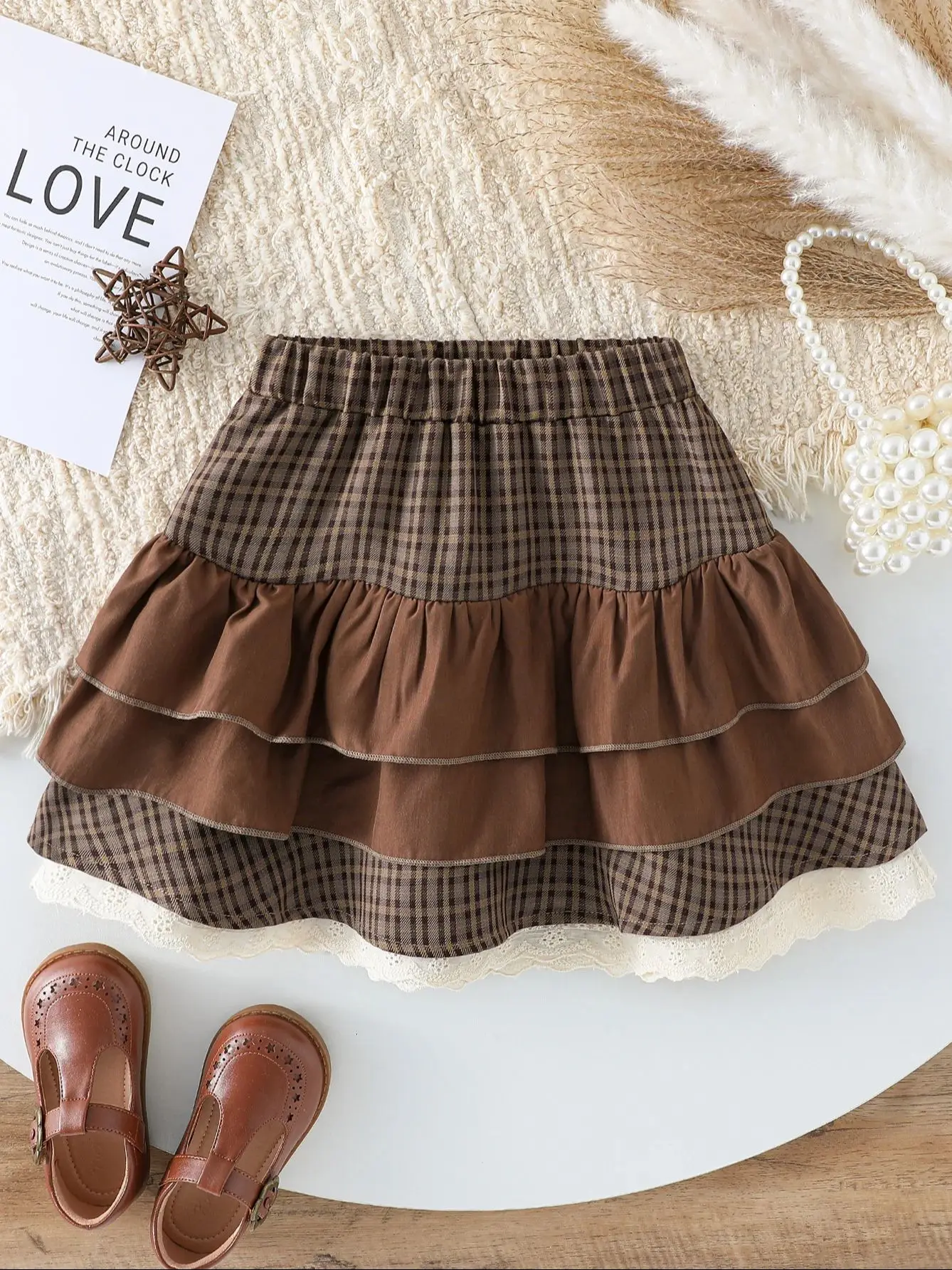 2025 Mädchen Sommerrock Kariert 1-6 Jahre Modische Kinderkleidung Streetwear Outfit – Detail 2