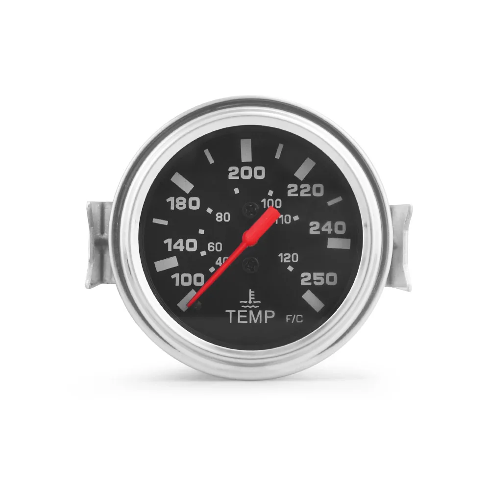 40-120 ℃ /100-250 ℉ 2인치 52MM 기계식 수온계 12V 수온 게이지 자동차 계기판 센서 포함 NPT 1/2
