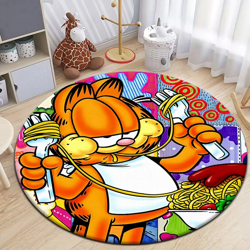 

Cartoon children's anime Round Carpet for Living Room Rugs Camping Picnic Mats Flannel Anti-Slip Rug Yoga Mat Gifts