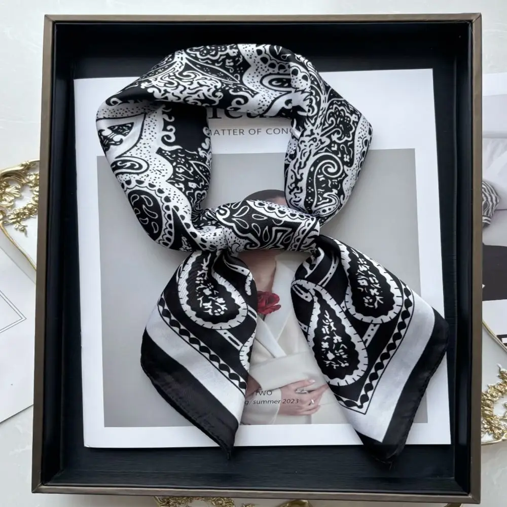 Polyester Square Scarf Thin Vintage Headkerchief Hijab Shawl