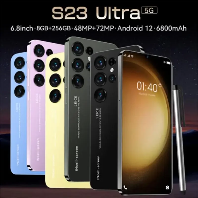 

2023 New S23 Ultra 6.8-inch 8GB+256GB All-in-one Large Memory Smart Android Phone Android 12 Unlocked 5G LTE Mobile Phones